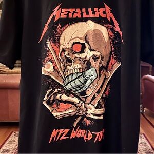 Metallica Black Graphic Tee From 2025 Atlanta Concert M72 World Tour 🆕
